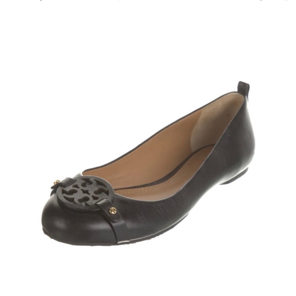 TORY BURCH
Mini Miller Leather Ballet Flats, black